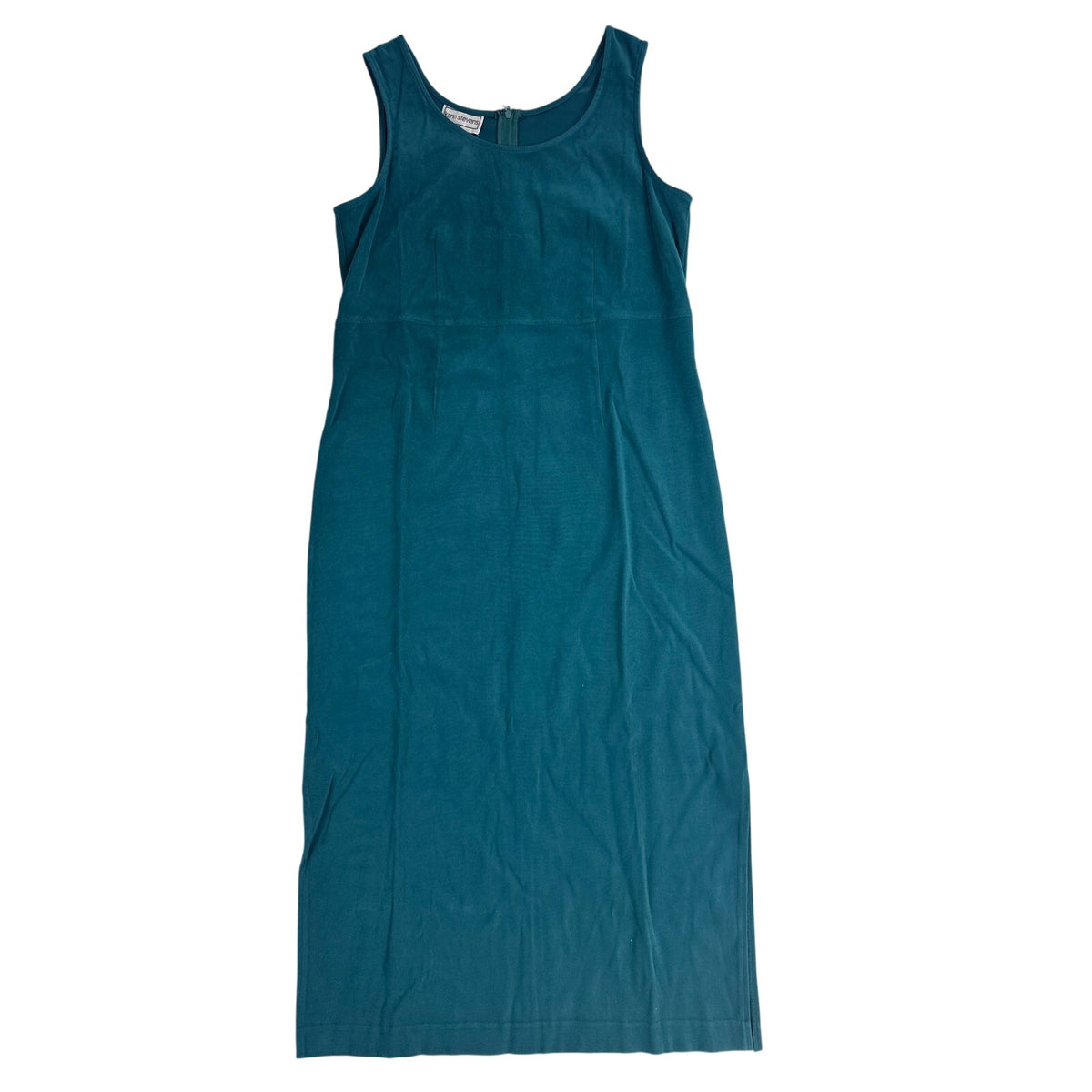 Vintage 90s Karin Stevens Teal Faux Suede Dress Jacket Set Size 14 Women's Large
