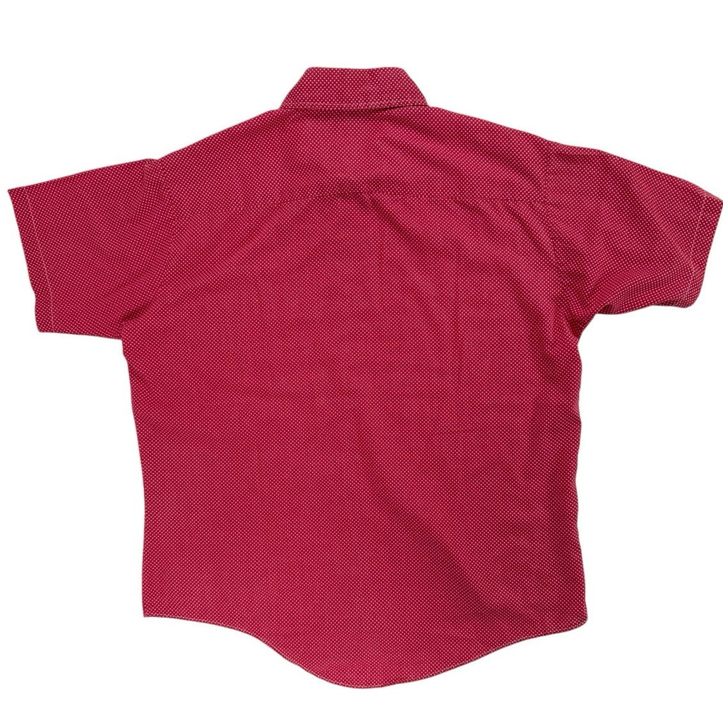 Vintage 70s Fashion Classics Red Pin Dot Disco Shirt Men's Large