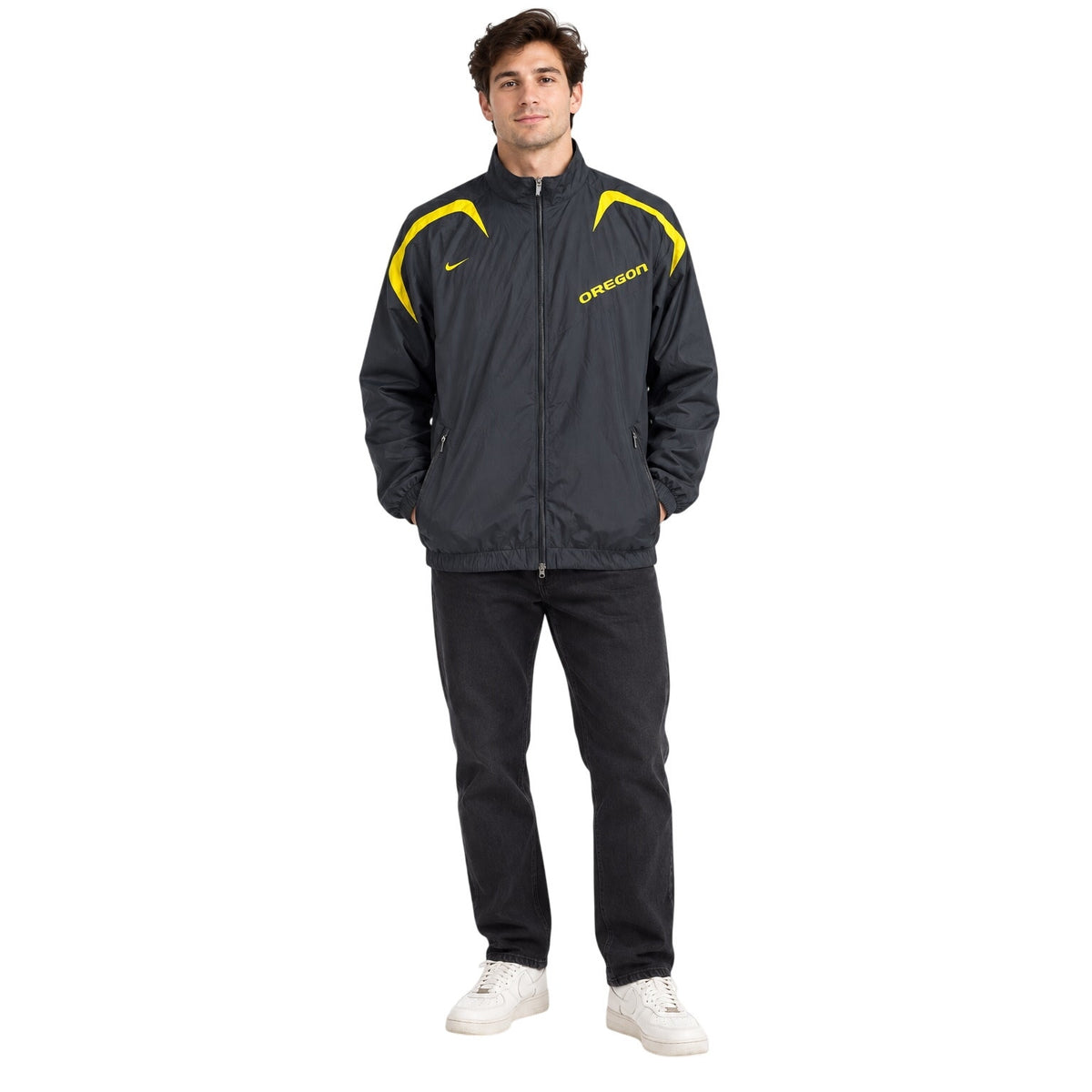Vintage 2000s Nike Team Oregon Ducks Black Windbreaker Men’s Large
