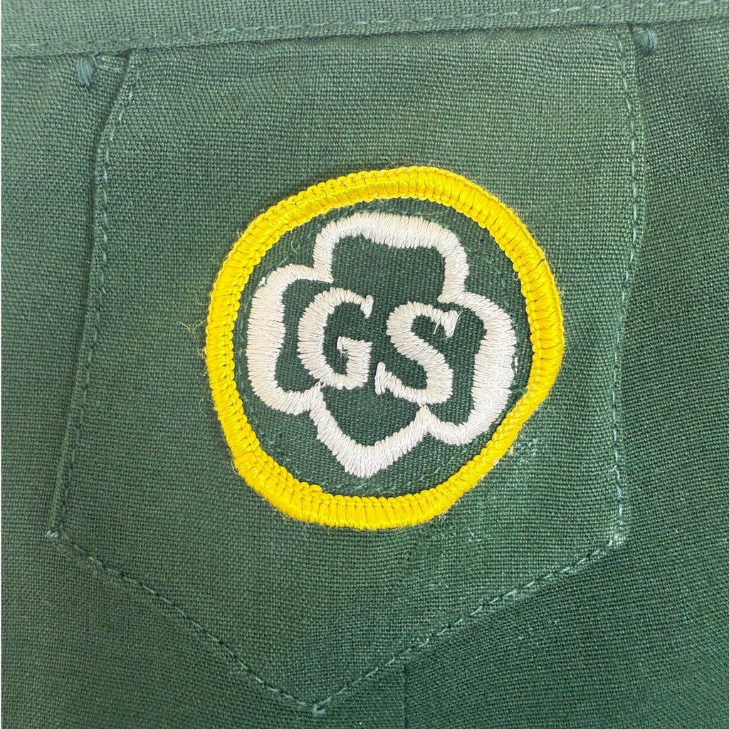 Vintage 1960s Cadette Girl Scout Green Uniform A-Line Skirt Youth 20 Waist