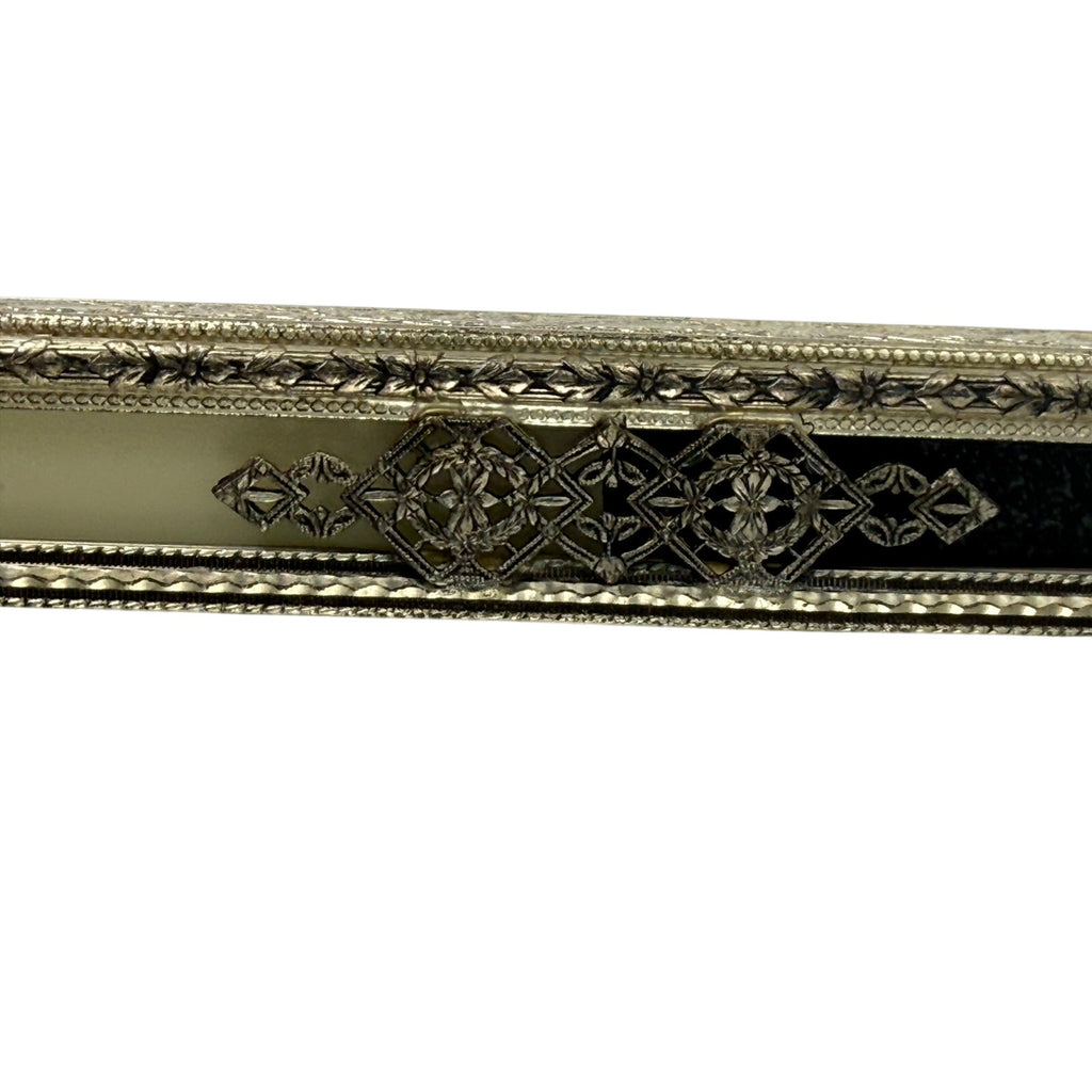 Antique Floral Metal Picture Frame Easel Back Fits 8x10 Photo Art Deco