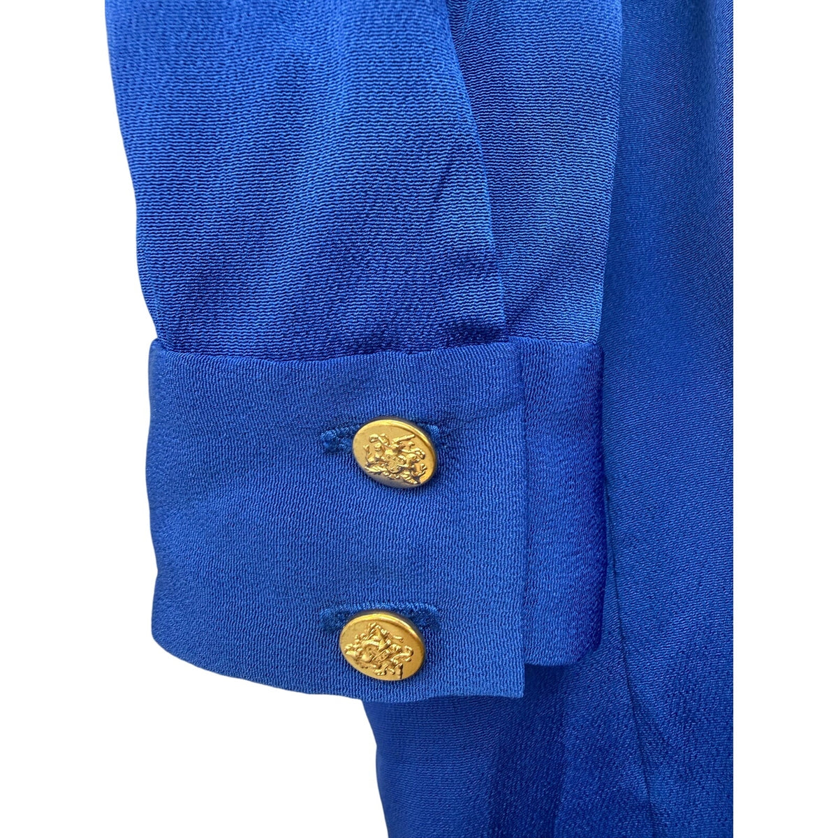 Vintage 80s Albert Nipon Royal Blue Rayon Crepe Belted Midi Dress Women's 14
