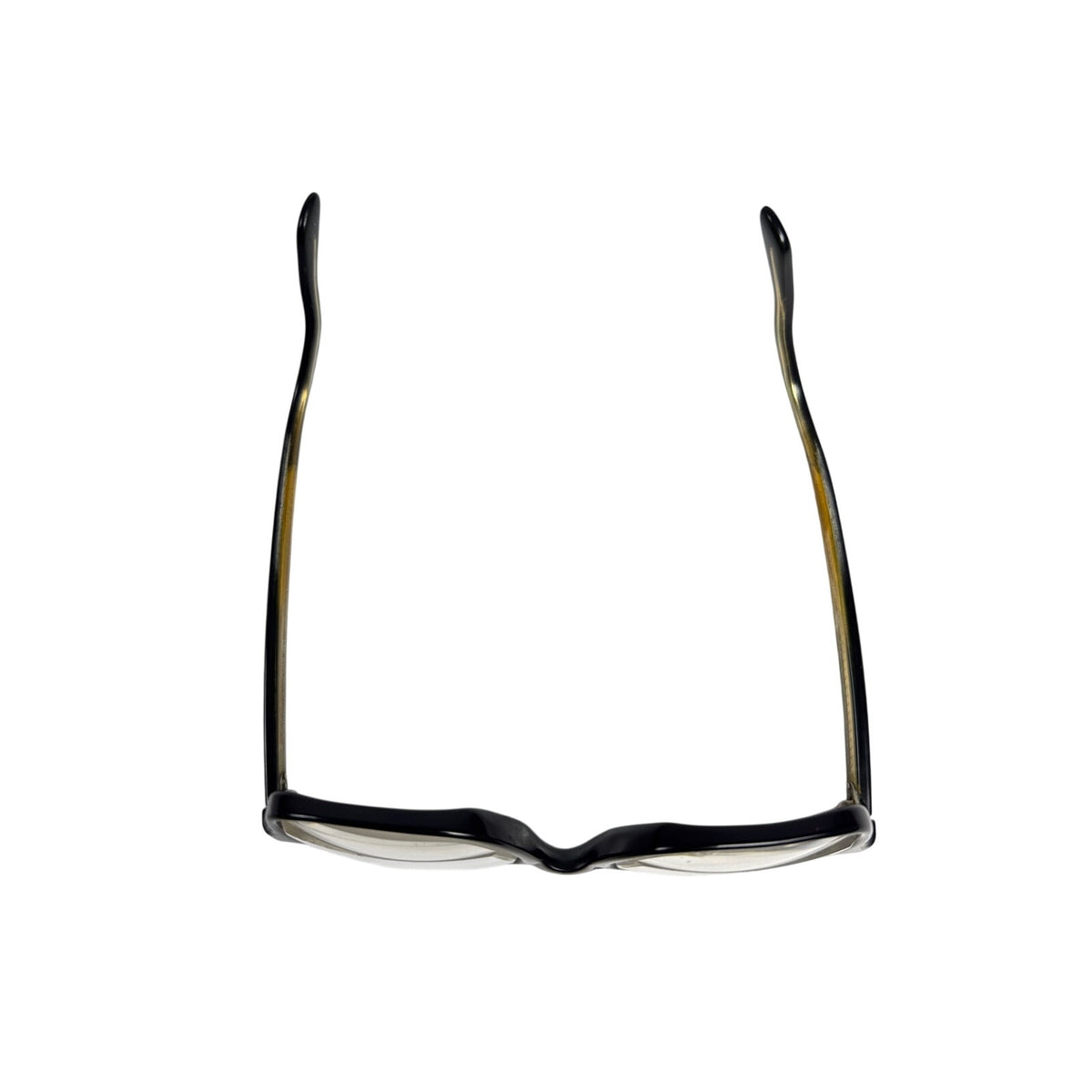Vintage 50s American Optical Black Gold Browline Eyeglasses Size 6