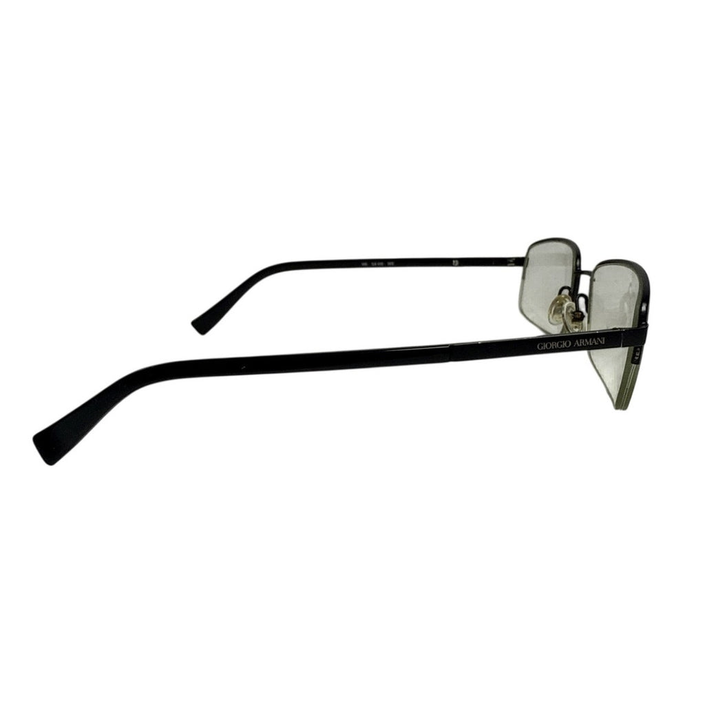 Vintage 90s Giorgio Armani GA 613 003 Black Semi Rimless Eyeglass Frames Italy 145mm
