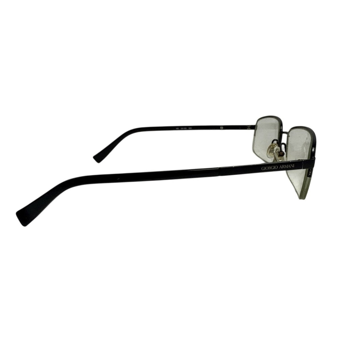 Vintage 90s Giorgio Armani GA 613 003 Black Semi Rimless Eyeglass Frames Italy 145mm