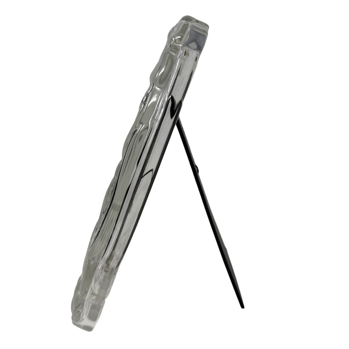 Vintage 90s Mikasa Glass Picture Frame 5x7 Oval Floral Stand 8x6