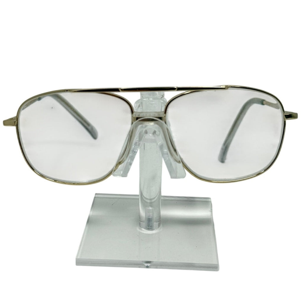 Vintage 80s Men's Frames Dr Dean Edell 10786A +2.50 Aviator Reading Glasses Silver