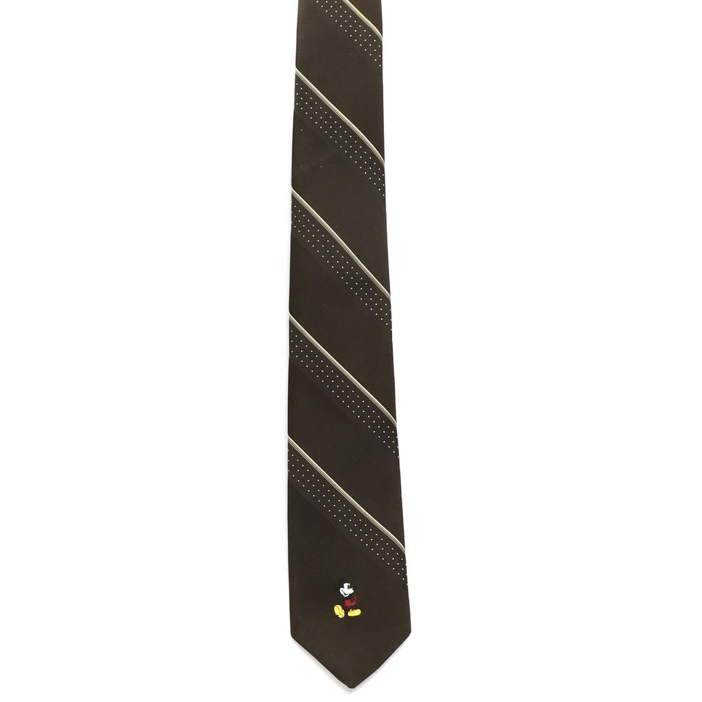 Vintage 1970s Mickey Mouse Cervantes Brown Striped Men’s Disney Necktie