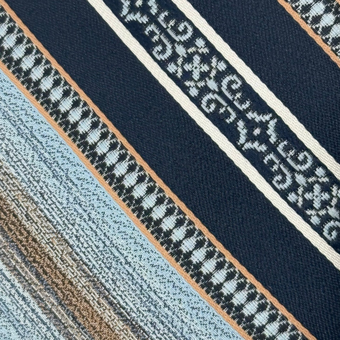 Vintage 90s JCPenney Classic Striped Tie Blue Gray 57” Necktie