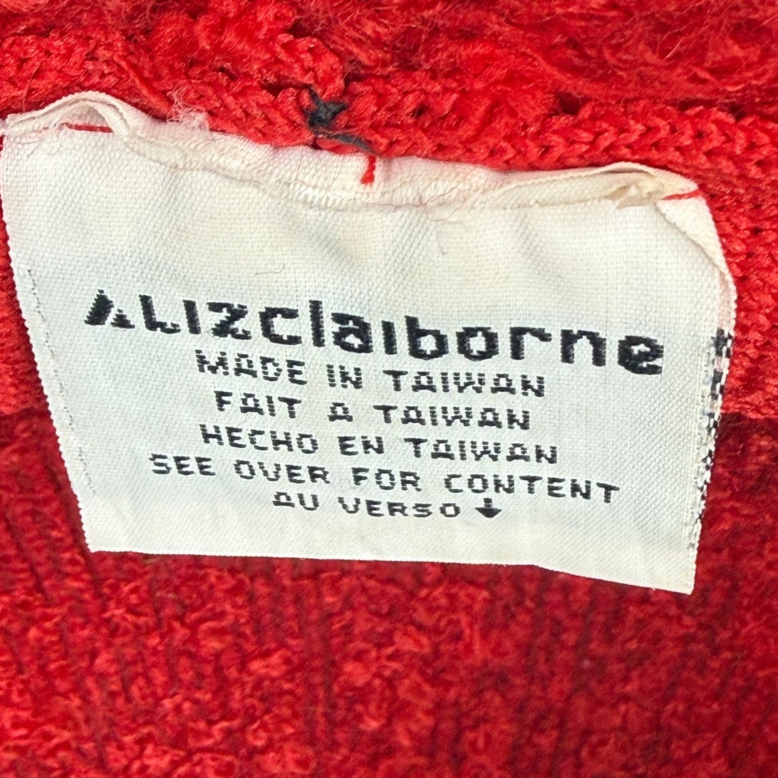 Vintage 90s Liz Claiborne Red Rolled Brim Cloche Hat
