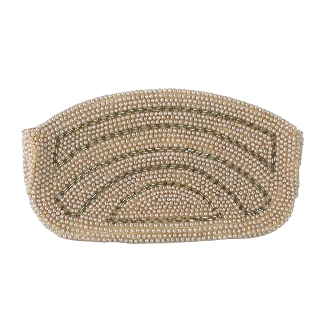 Vintage 50s Ricci Ivory Pearl Beaded Clutch Evening Purse