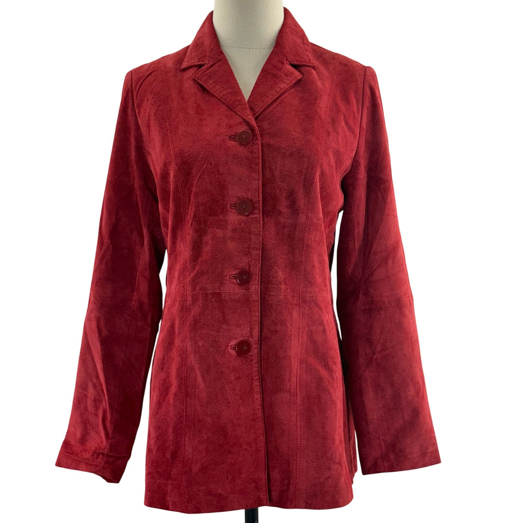 Womens 90s Red Leather Jacket
