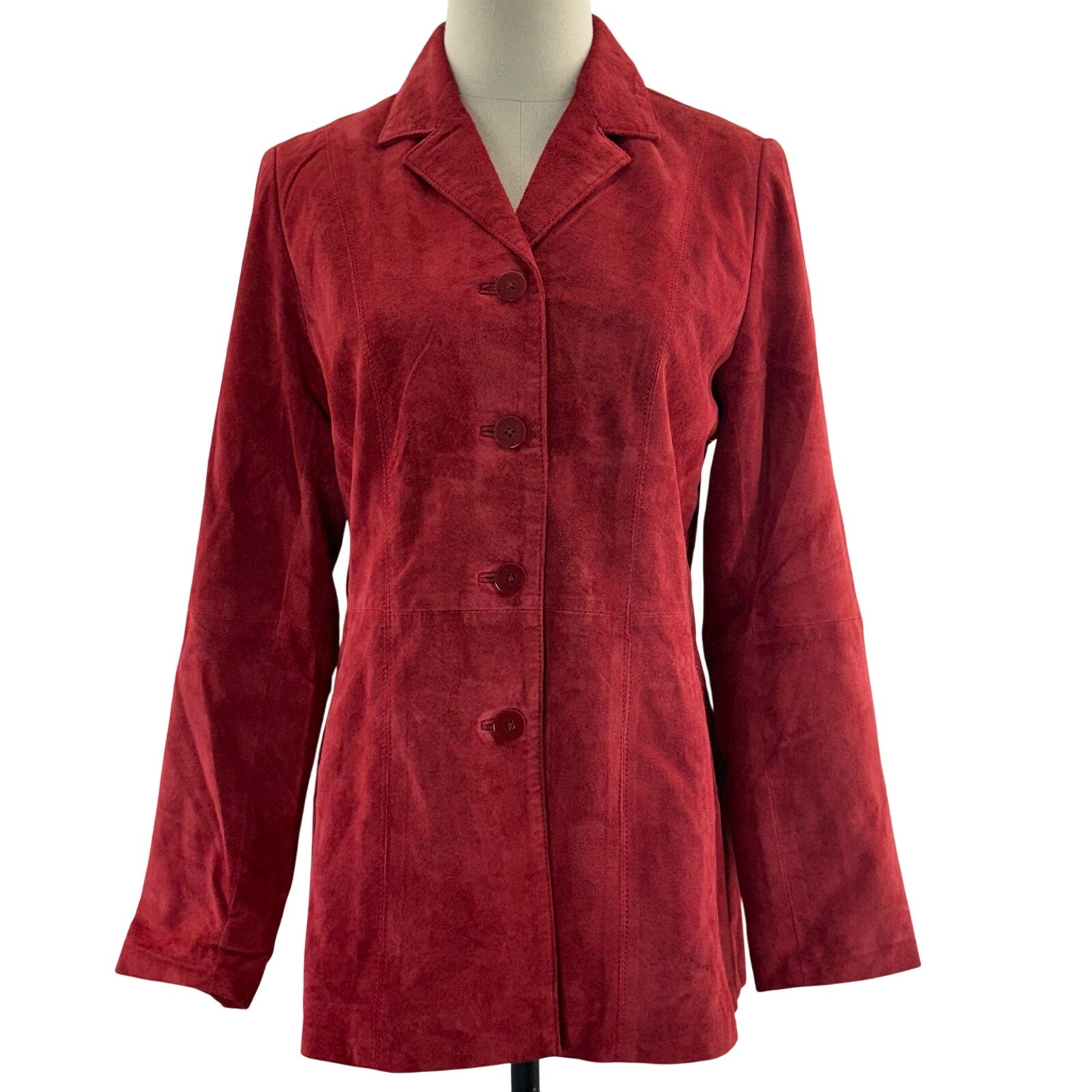 Vintage 90s Red Leather Jacket Women's Small Pursuits Ltd.