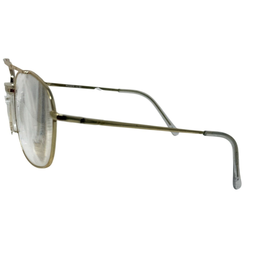 Vintage 80s Men's Frames Dr Dean Edell 10786A +2.50 Aviator Reading Glasses Silver