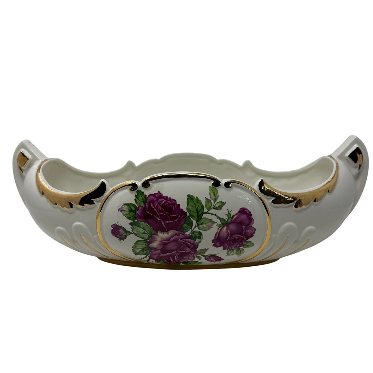Royal Kohl 22K Gold Floral Porcelain Centerpiece Bowl #43 Vintage 1930s
