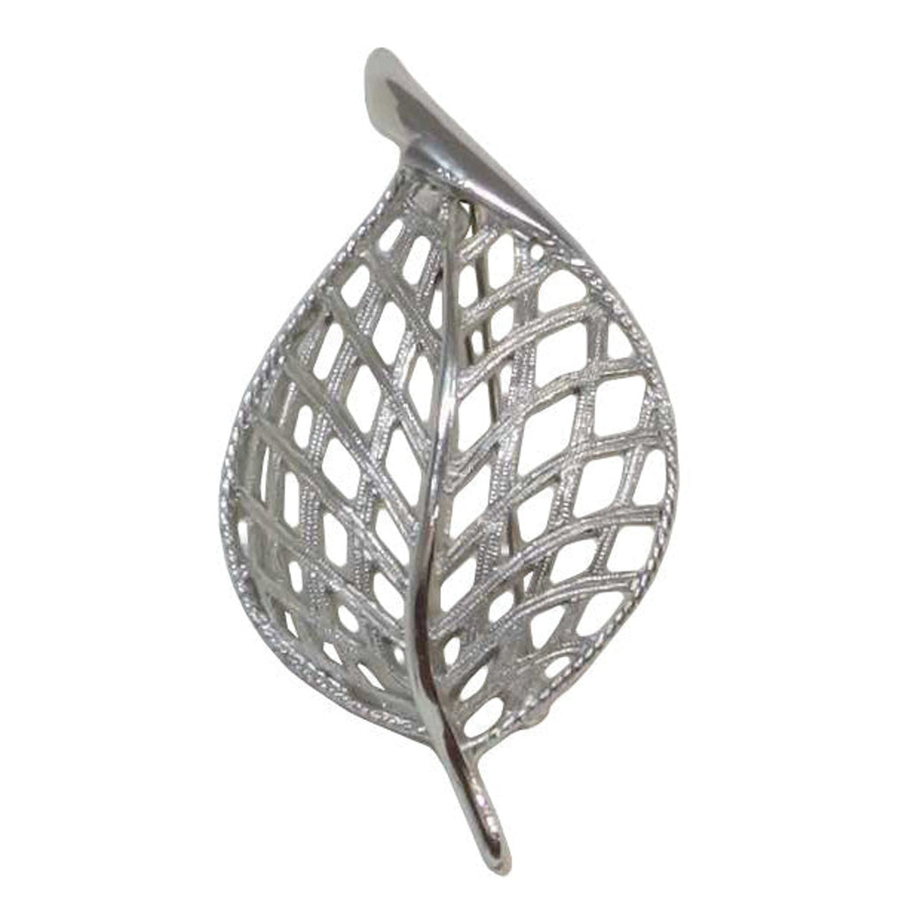 Vintage 70s Sarah Coventry Brooch Silver Tone Leaf Openwork Pin