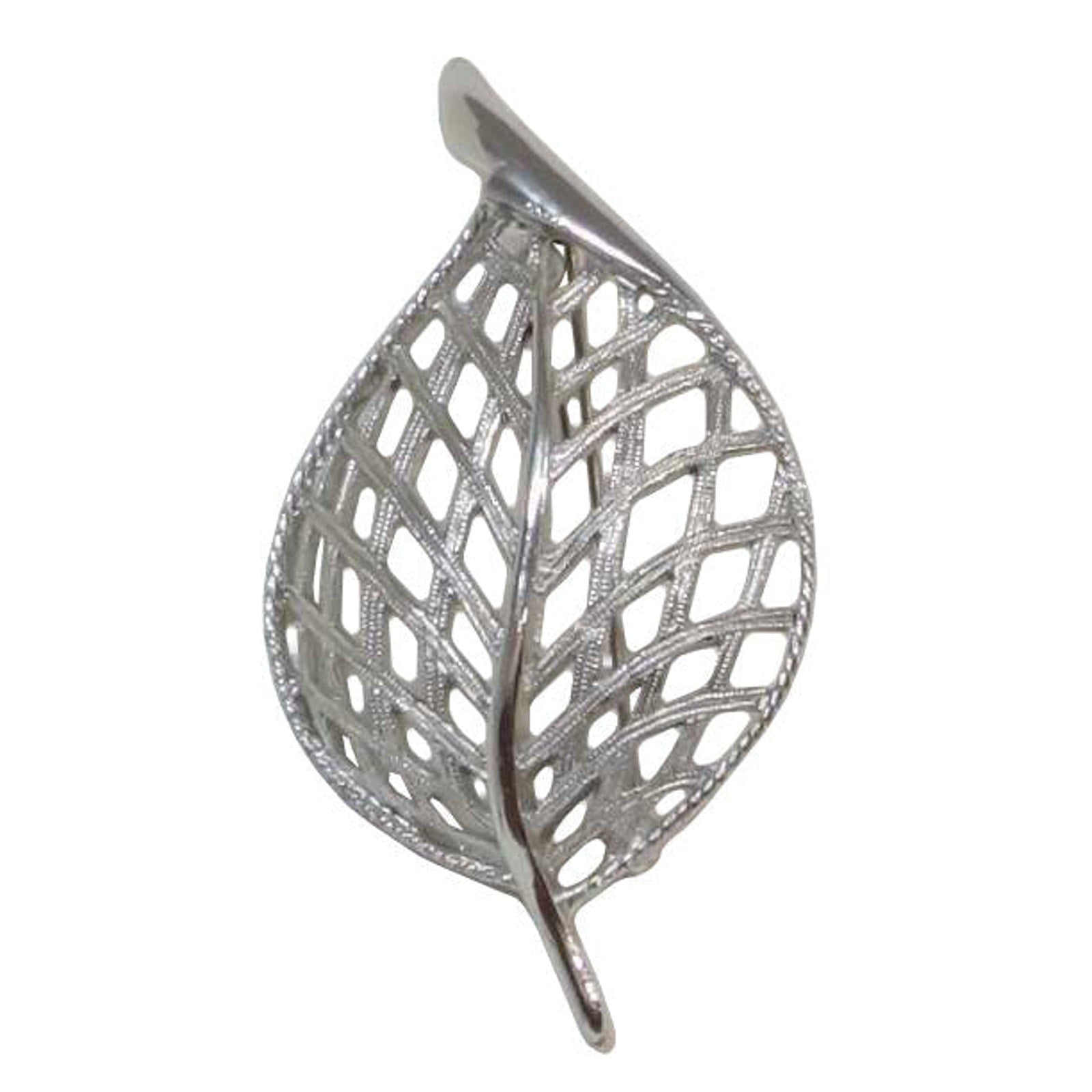Vintage 70s Sarah Coventry Brooch Silver Tone Leaf Openwork Pin