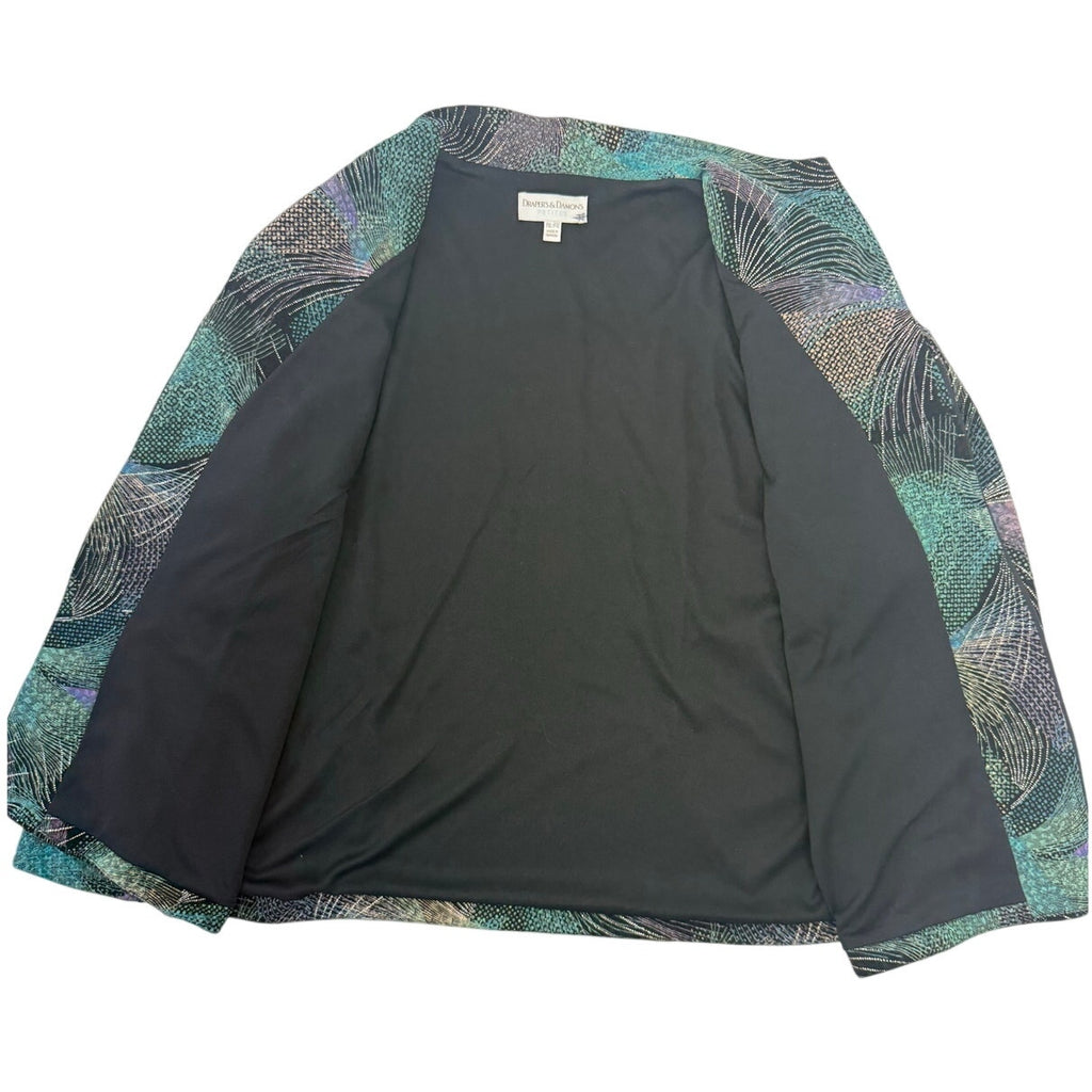 Vintage 90s Draper's & Damon's Petite XL Abstract Zip Jacket Made in Canada