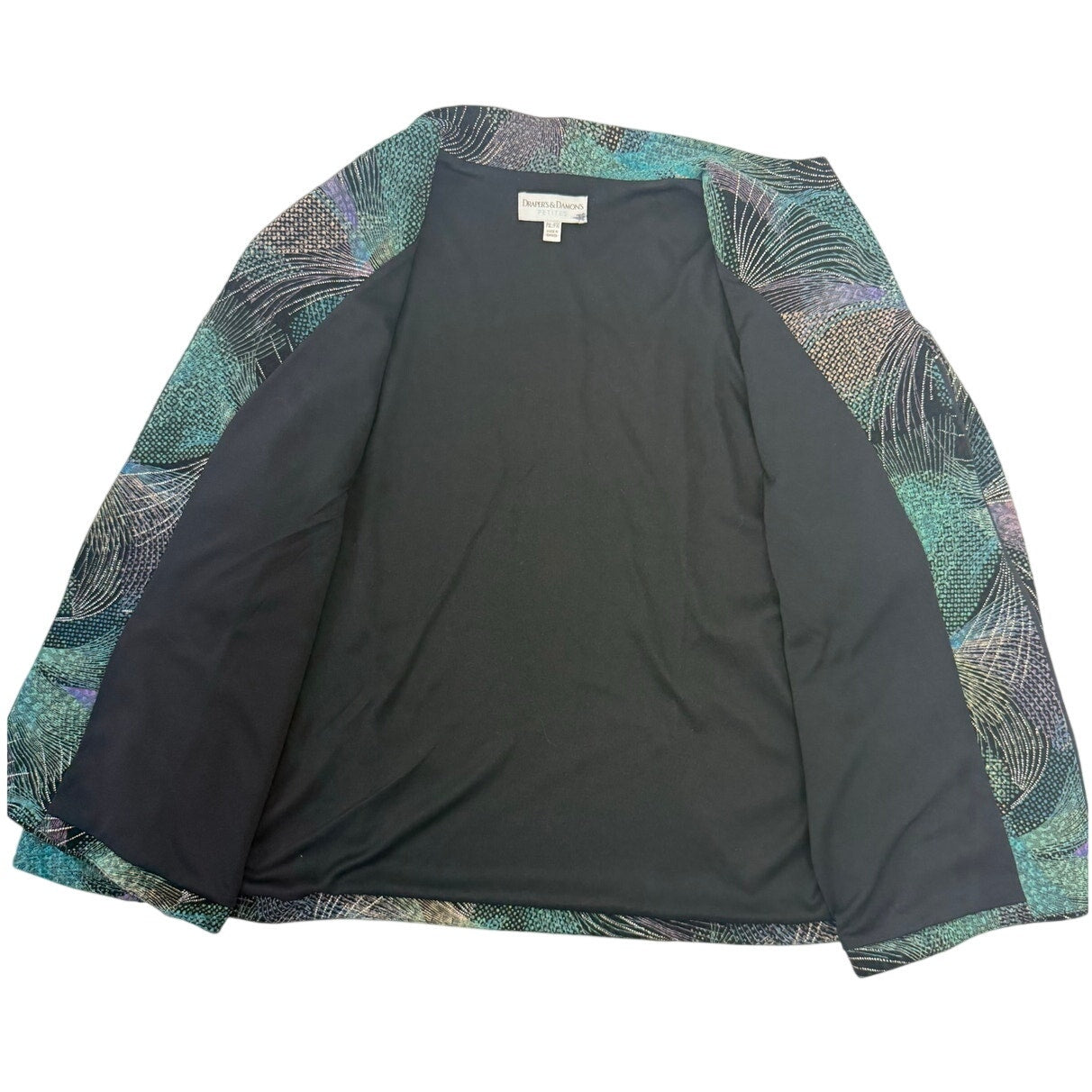 Vintage 90s Draper's & Damon's Petite XL Abstract Zip Jacket Made in Canada