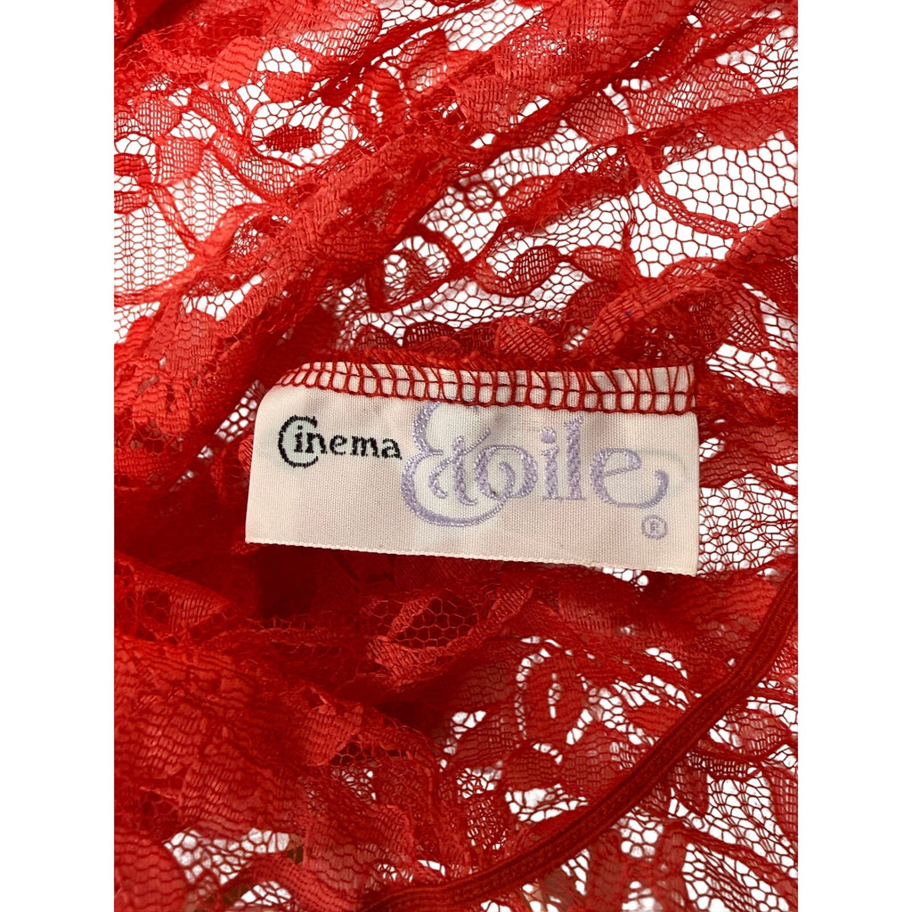 Vintage 90s Evelyn Lind Etoile Red Lace Lingerie Set NWT Large