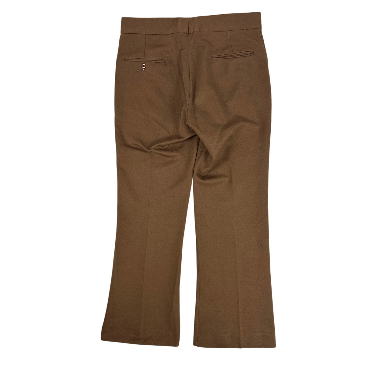 Vintage 70s Brown Polyester Doubleknit Flare Leisure Pants Mens Large 36x31