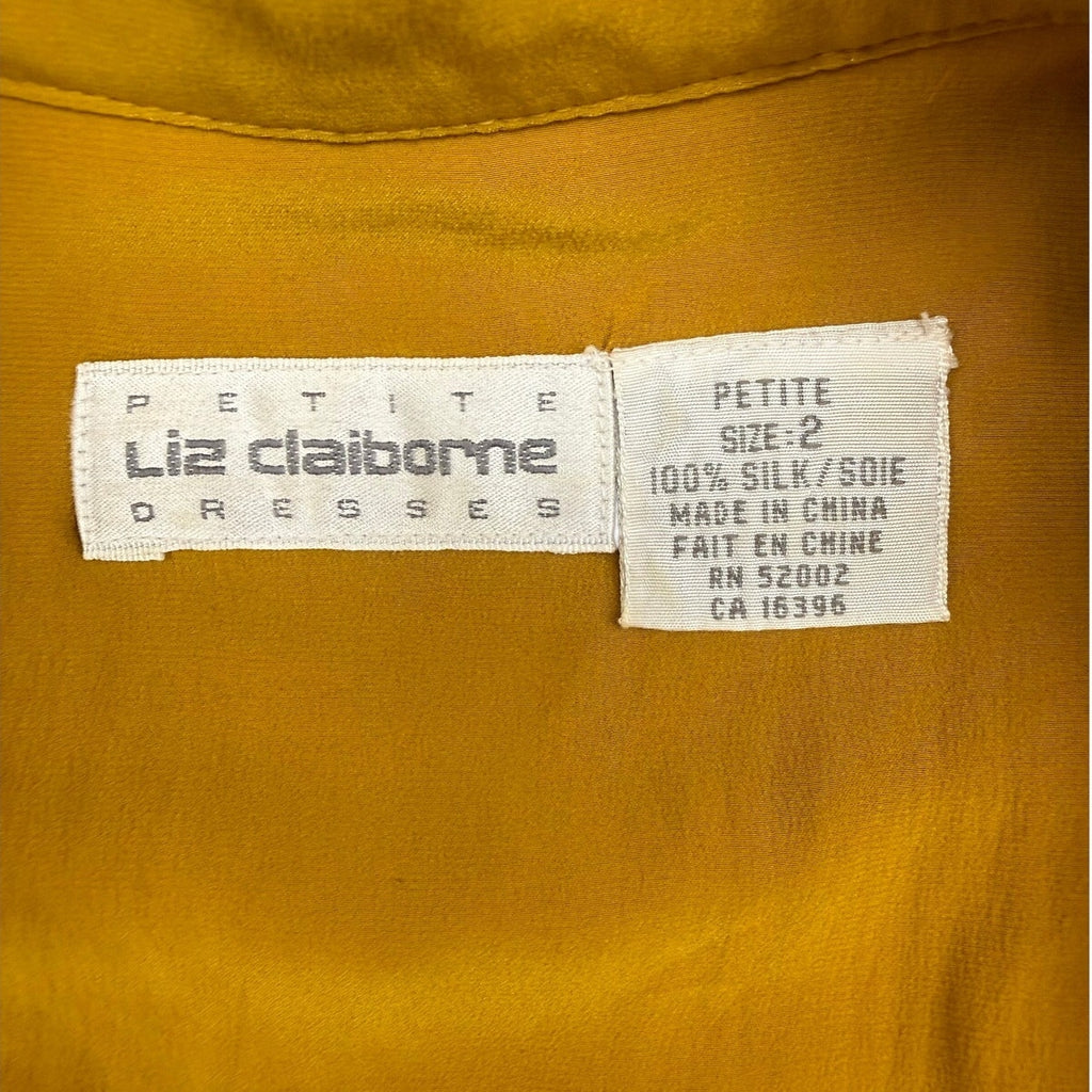 Vintage 90s Silk Jumpsuit Gold Amber Women's 2P Liz Claiborne