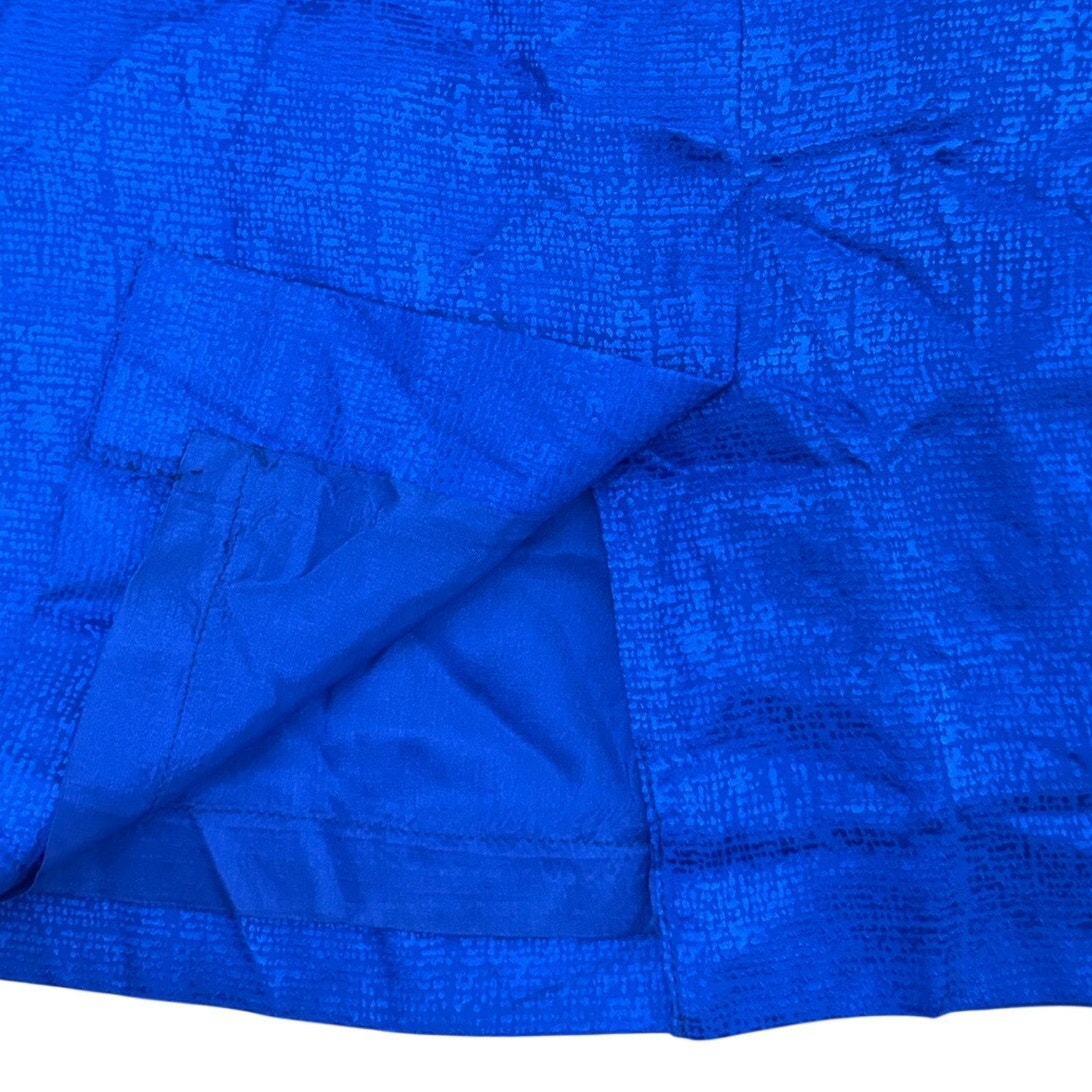 Vintage 90s Women's Blue 100% Silk Pencil Skirt Size 10 Midi Lined Classic