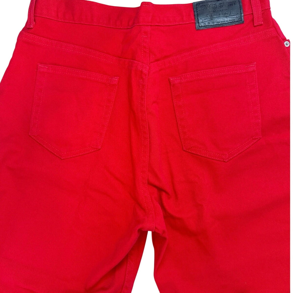 Vintage 90s Faded Glory Red High Waist Tapered Denim Jeans Women's 32x31