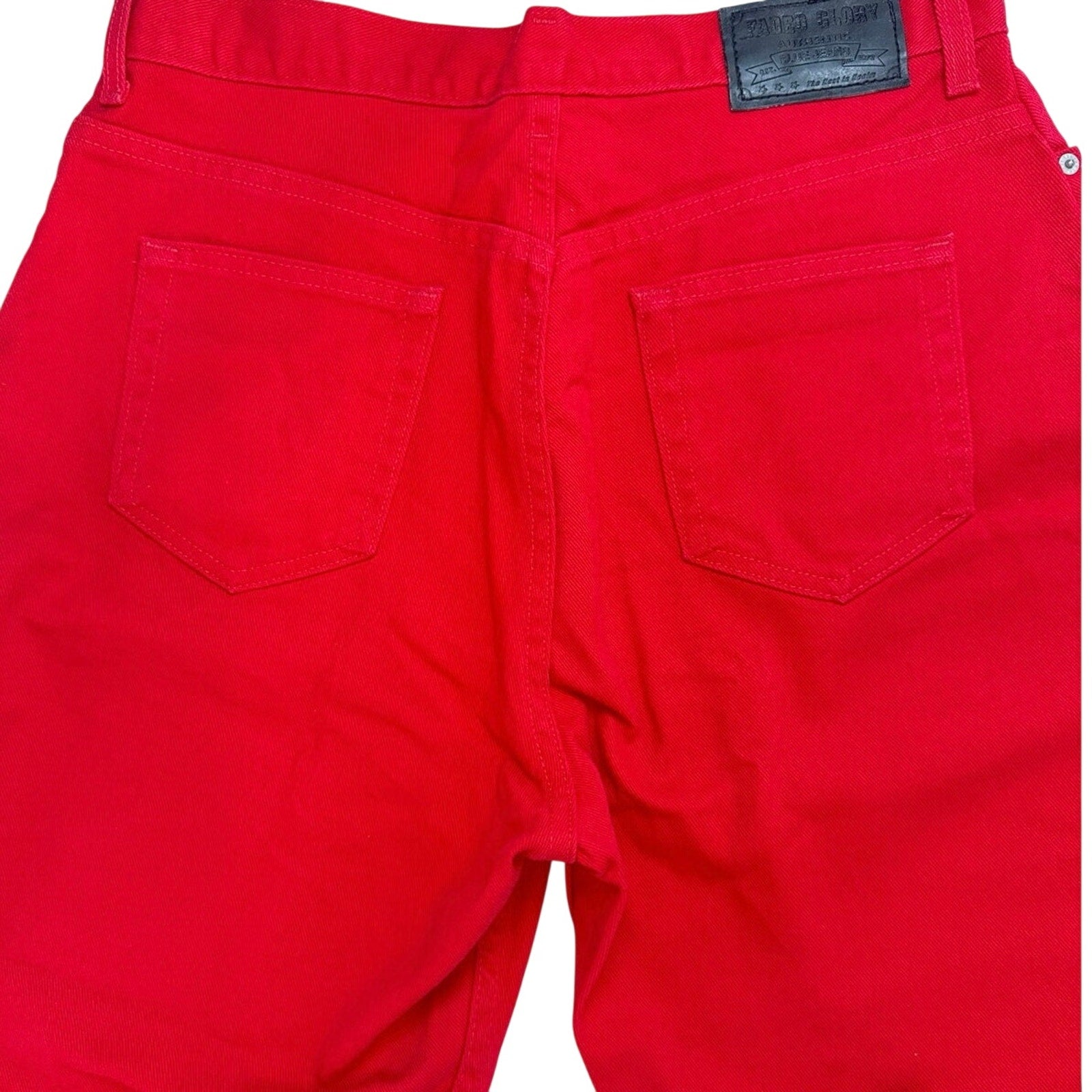 Vintage 90s Faded Glory Red High Waist Tapered Denim Jeans Women's 32x31