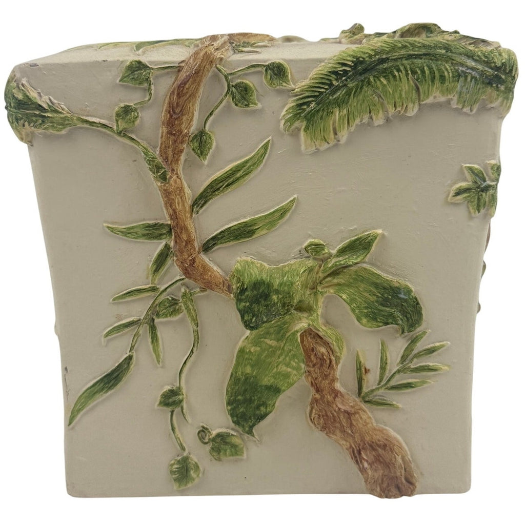Valarr Hand Painted Tropical Monkey Rainforest Tissue Box Cover Jungle Decor
