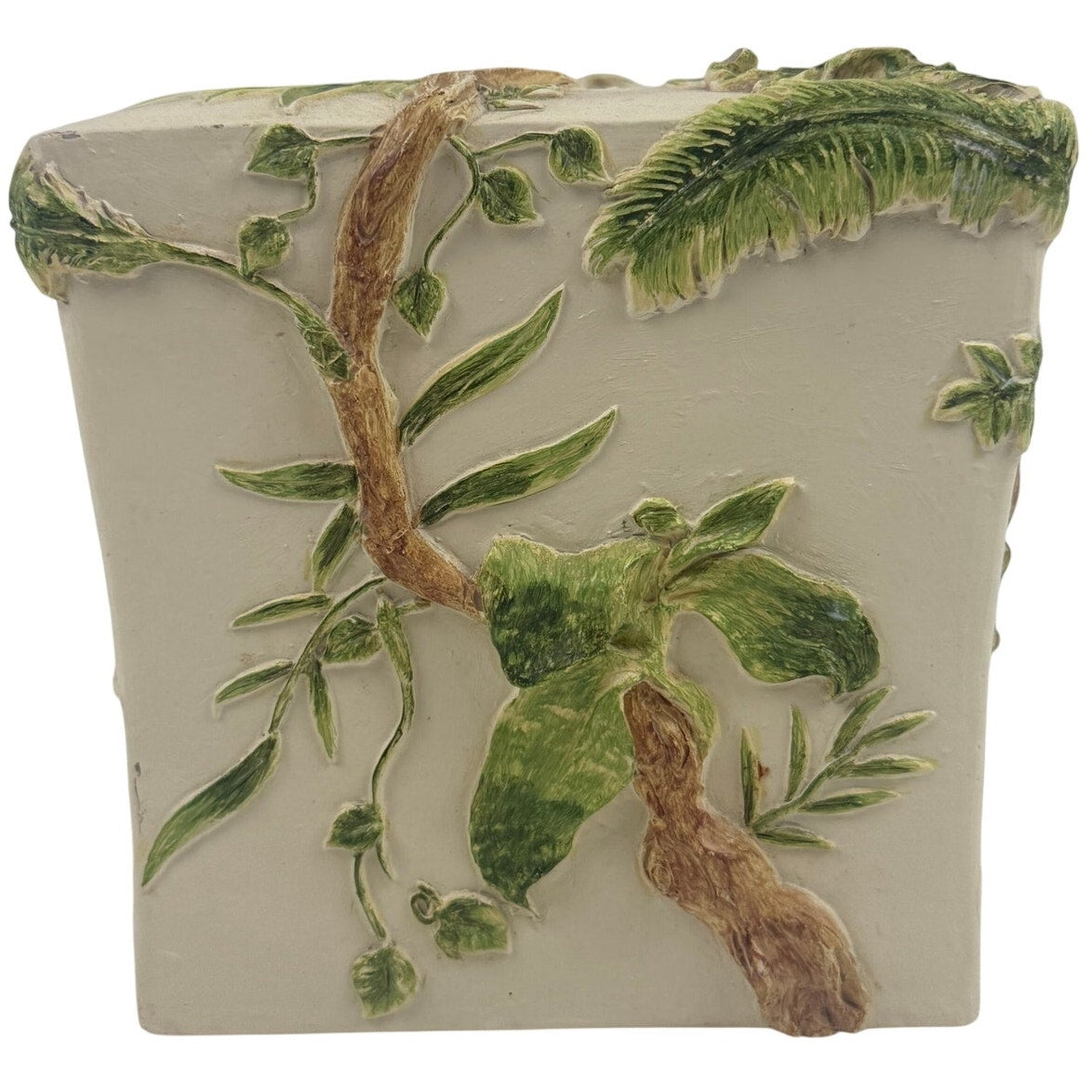 Valarr Hand Painted Tropical Monkey Rainforest Tissue Box Cover Jungle Decor