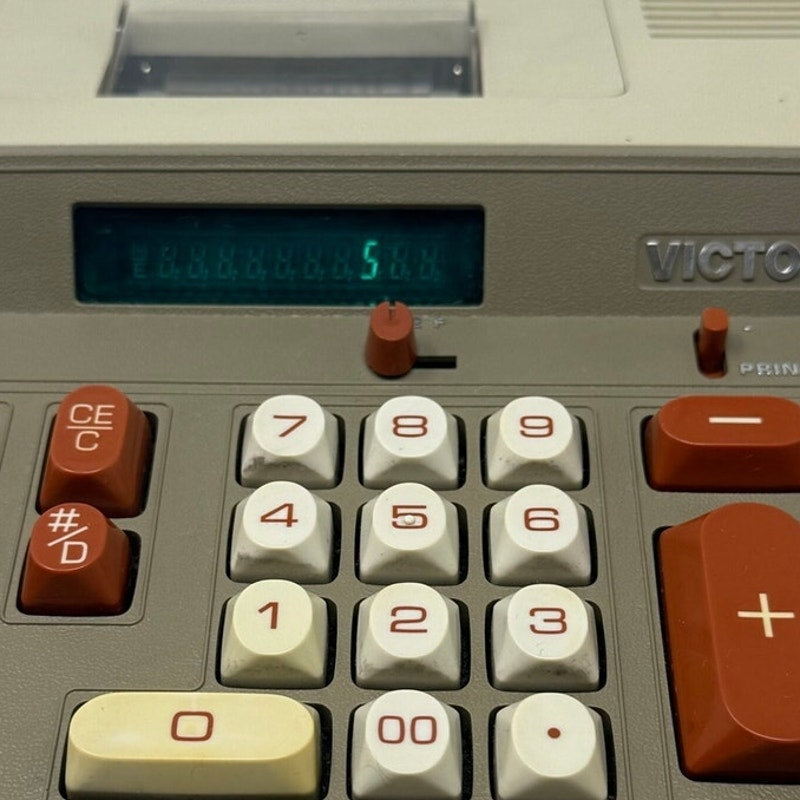 Vintage 70s Victor 120 Printing Calculator Adding Machine Desktop