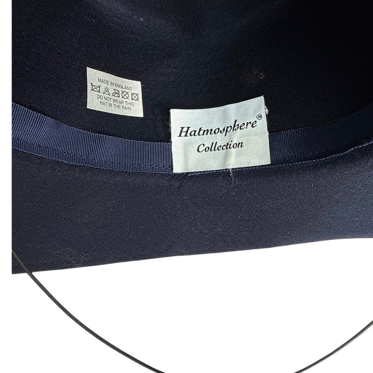 Vintage 80s Atmosphere Collection Navy Blue Felt Wide Brim Hat