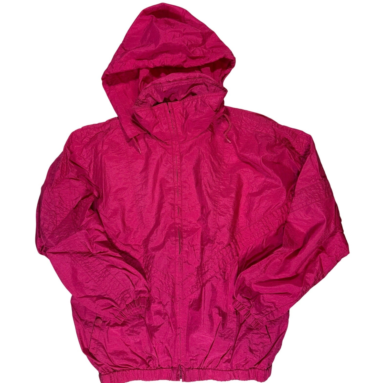 Vintage 90s Women's XL Pink Windbreaker Jacket Pacific Trail Hood Zip Pockets