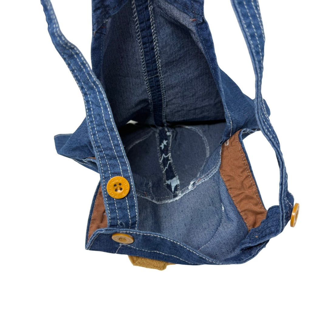 Vintage 2000s Baby 9-12 Months Overalls Blue Denim Dog with 3D Ears