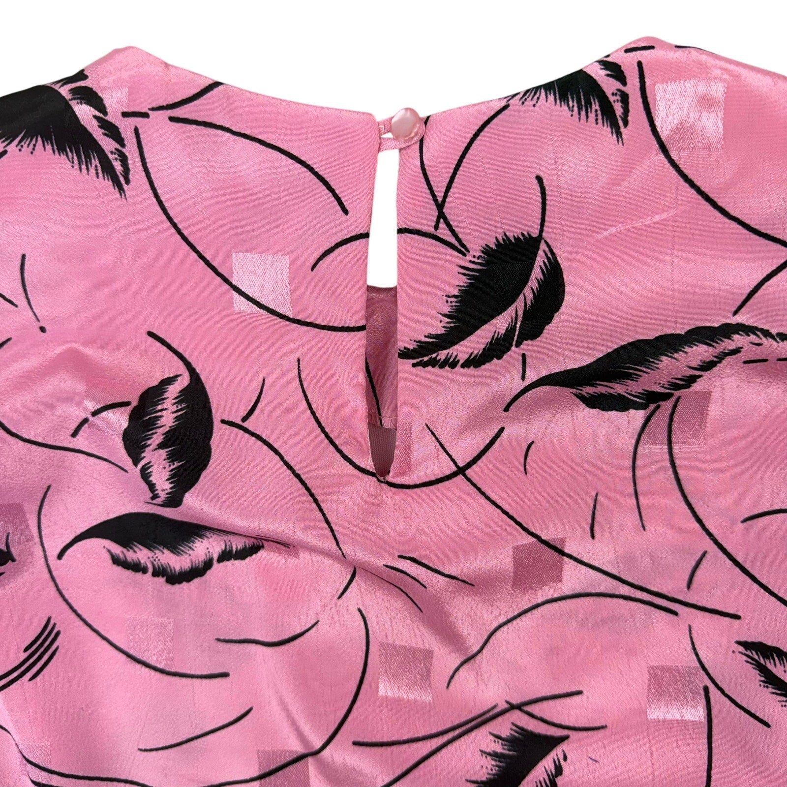 Vintage 80s Women's Petite 8P Dress Lady Carol Pink Floral Elastic Waist