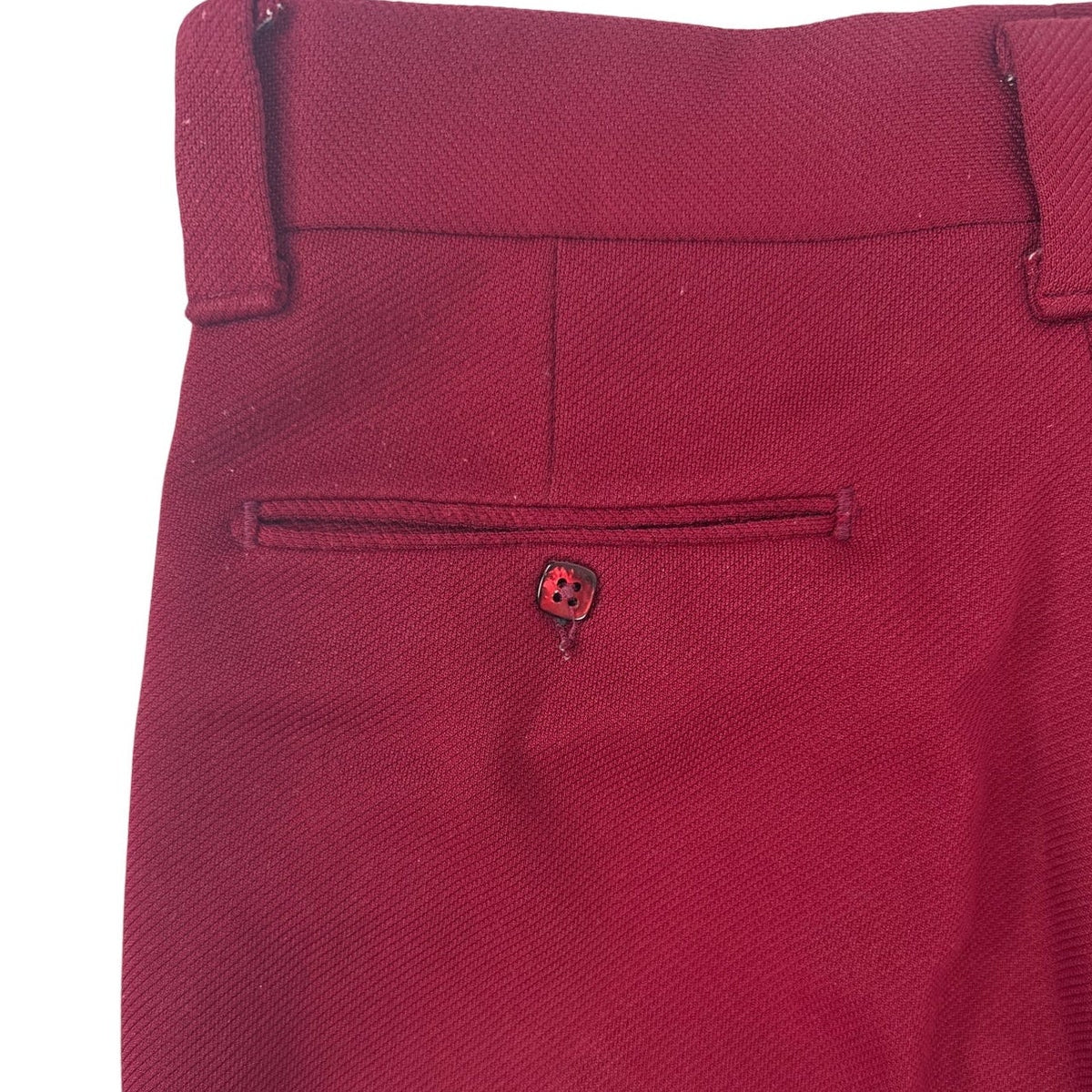 Vintage 70s Farah Wine Polyester Knit Pants Women's 31x33 USA Made