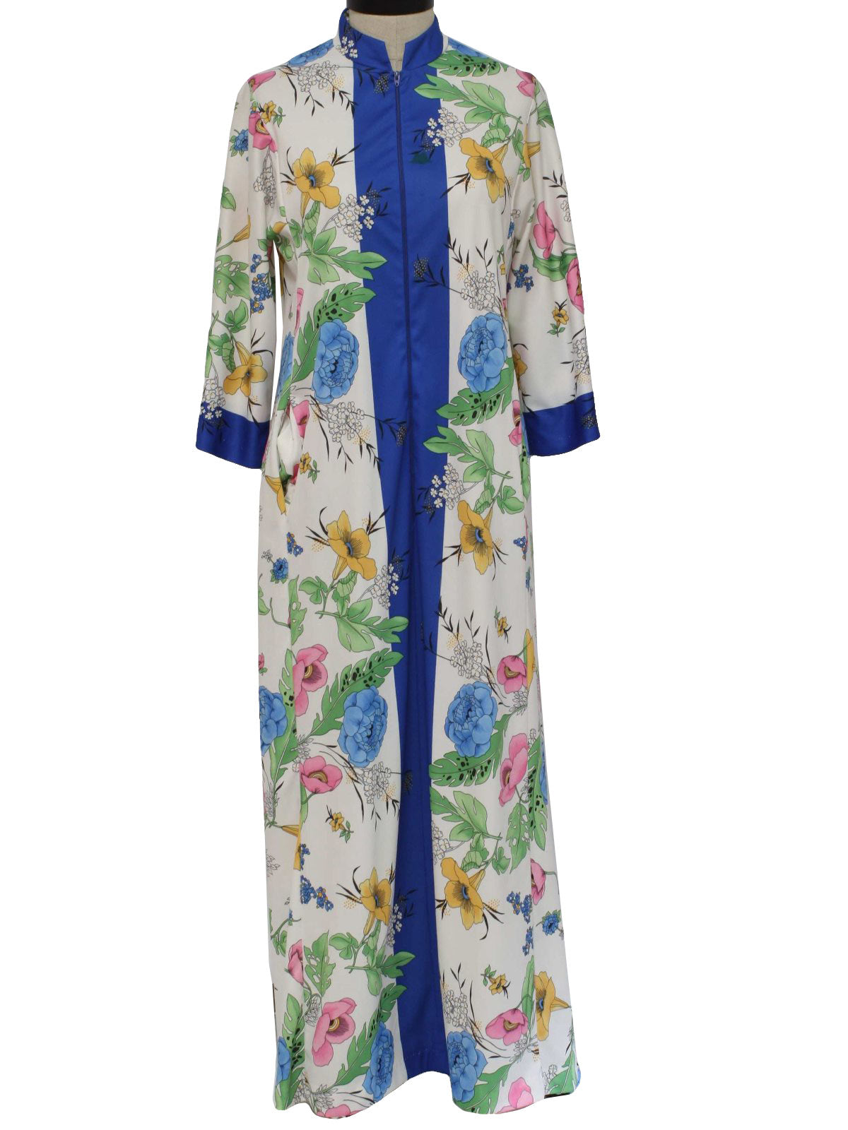 Womens Evelyn Pearson Designer Cheongsam Inspired Lounge Maxi Dress