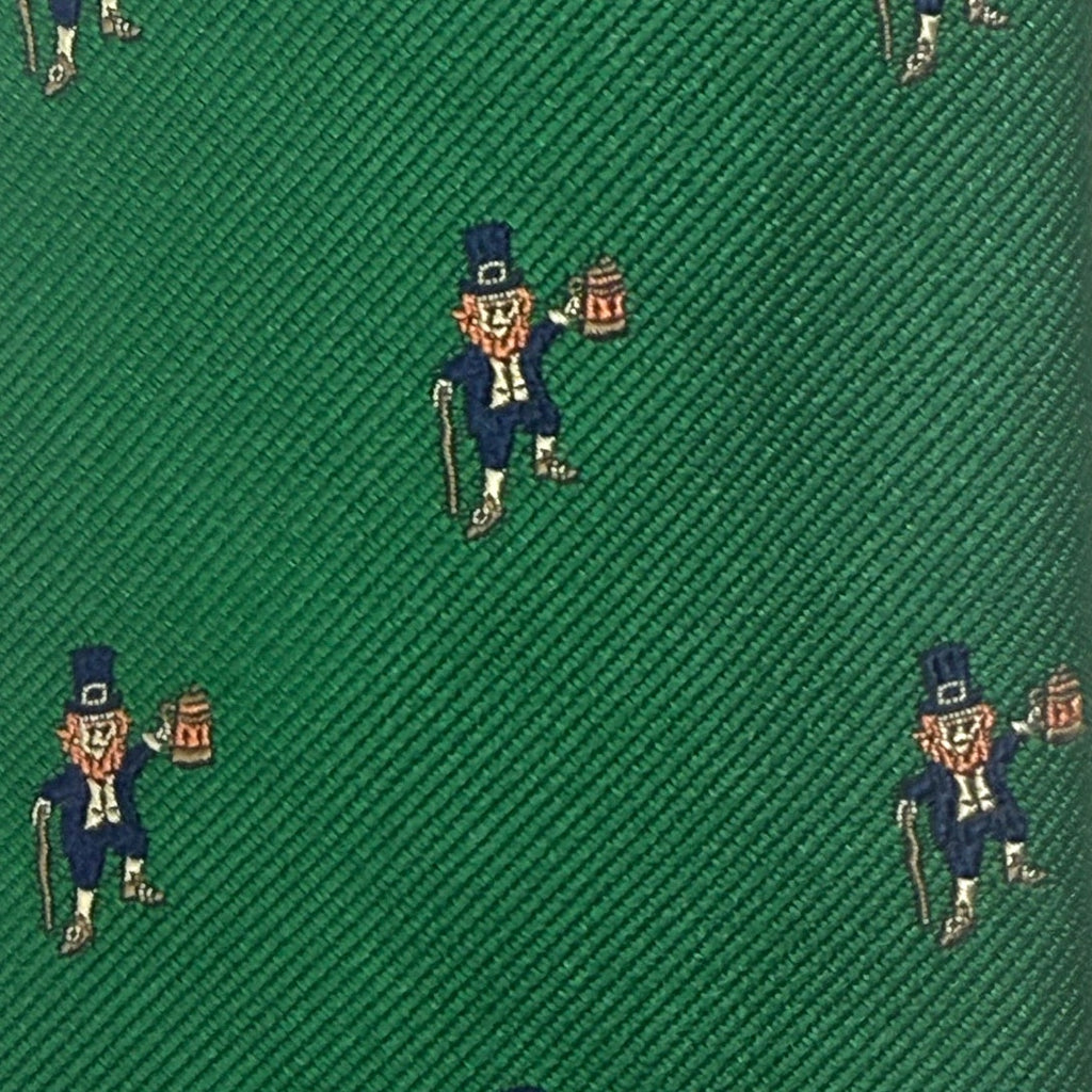 Vintage 90s Robert Talbott Nordstrom Leprechaun Silk Tie Green Novelty Necktie