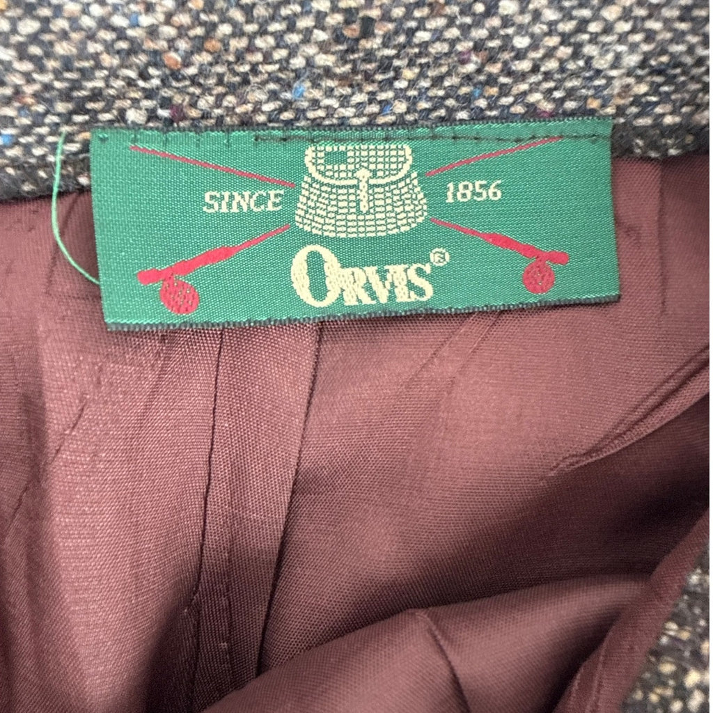 Vintage 90s Orvis Brown Tan Blue Tweed Maxi Skirt Women’s 10