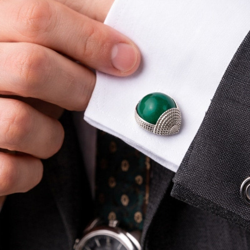 Mens 60s Green Cufflinks