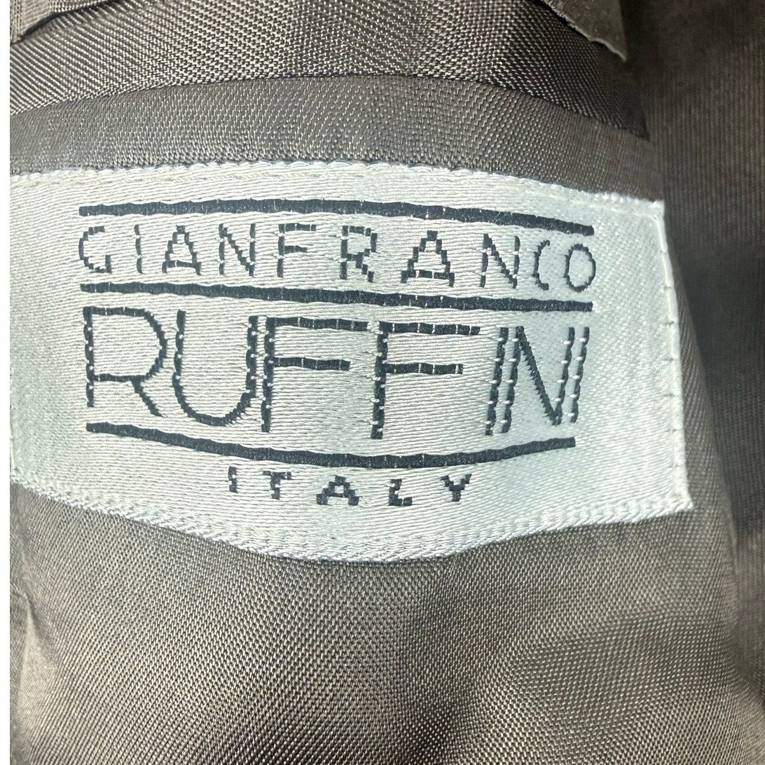 Vintage 1980s Gianfranco Ruffini Wool Houndstooth Blazer Mens 38R