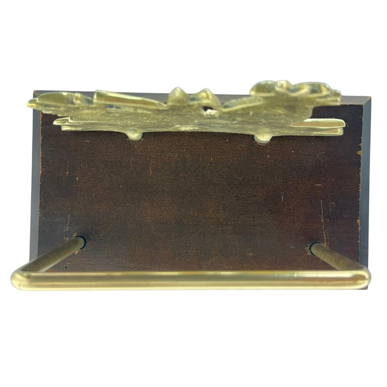 Vintage 70s Pineapple Surfboard Brass Napkin Holder Wood Base Decor