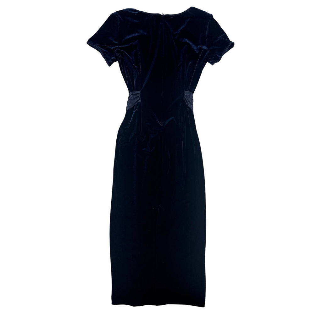 Vintage 90s Robbie Bee Royal Blue Velvet A-Line Maxi Dress Women’s Small