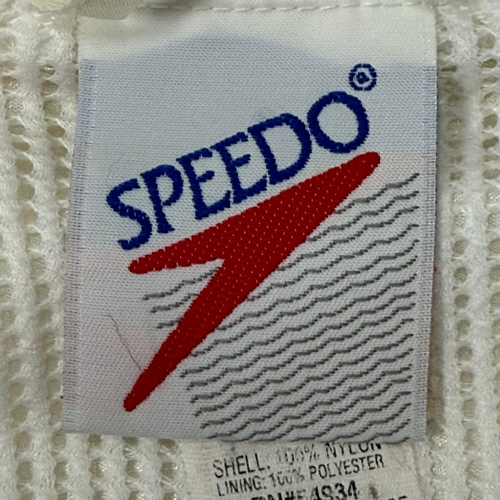Vintage 90s Speedo Warmup Windbreaker Jacket Men's Large Full Zip Hood Pockets