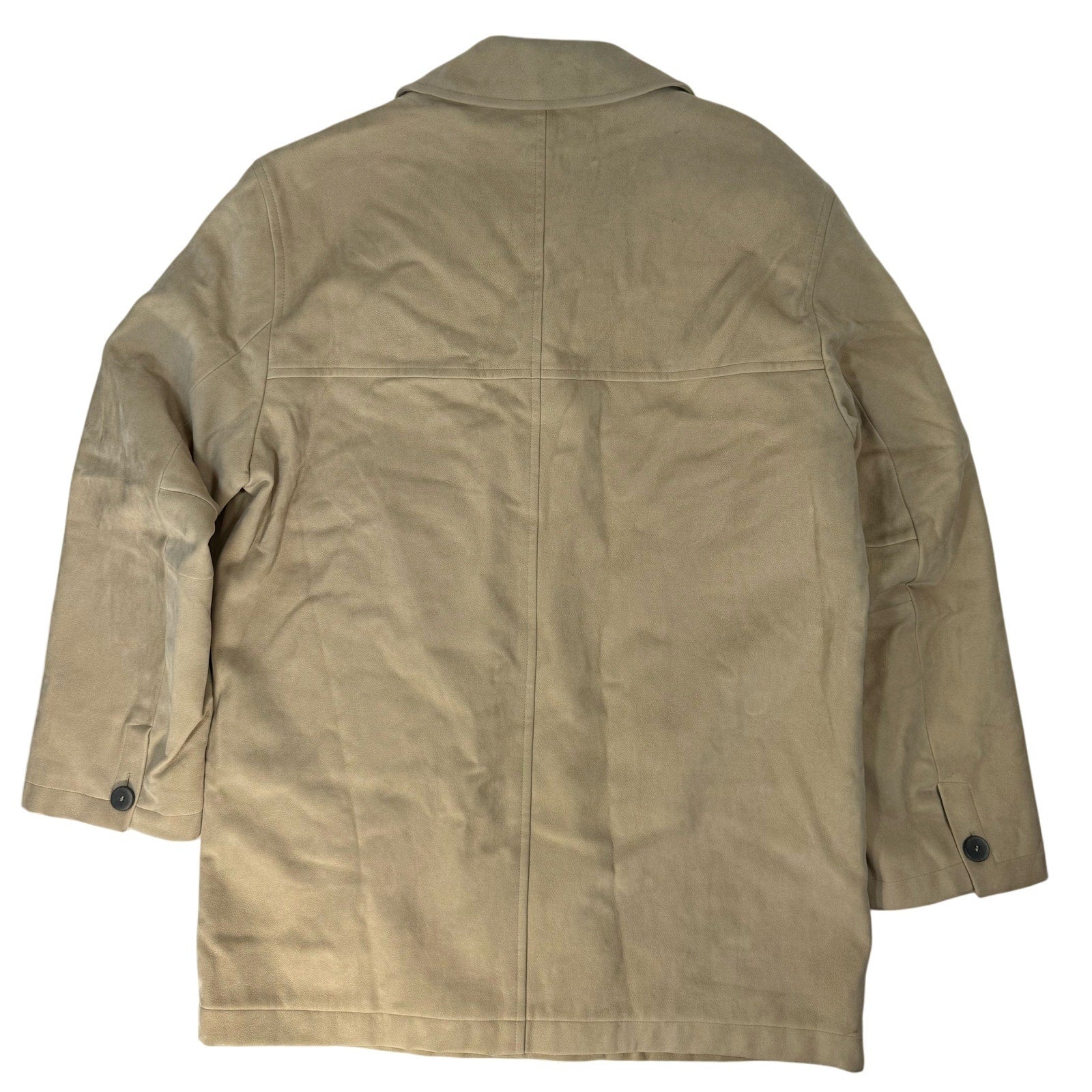 Barcelino San Francisco Tan Car Coat Men Large 42R Germany Cotton Zip Pockets