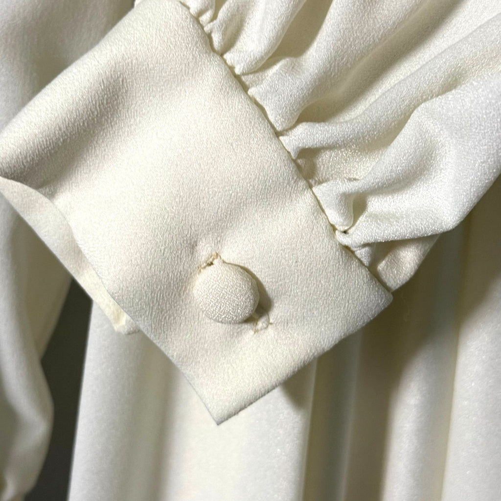 Vintage 70s Women's XS Maxi Dress Rosette Vogue Americana Cream Belted
