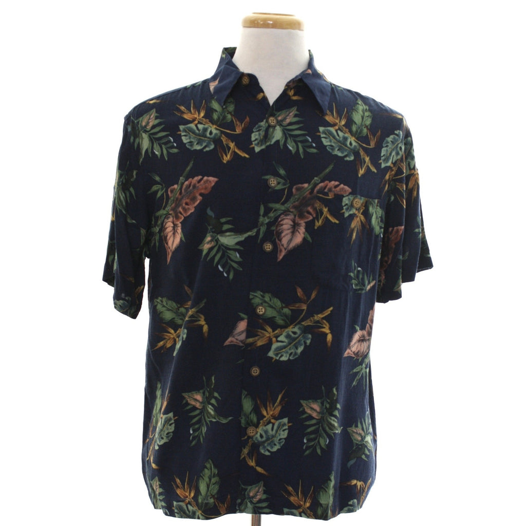 Vintage 90s M.E. Sport Rayon Hawaiian Tropical Camp Shirt Mens Medium