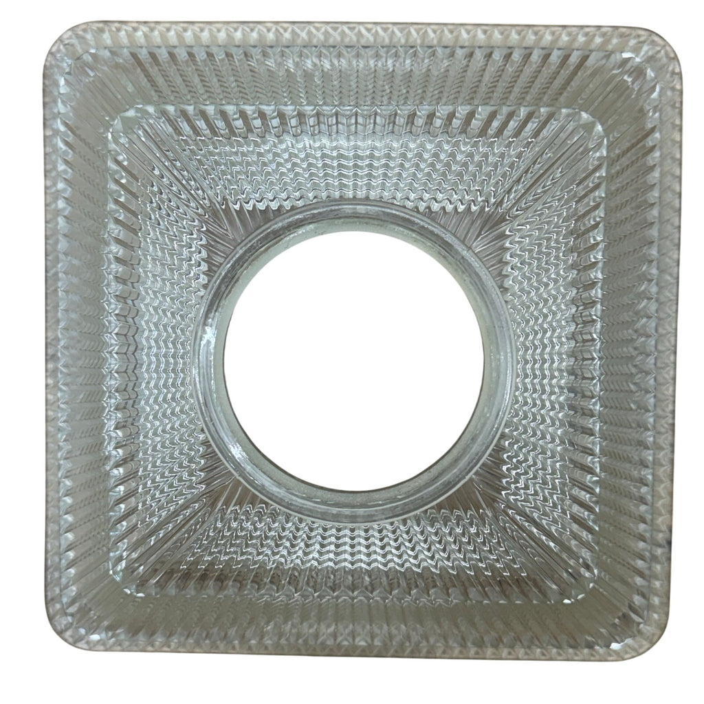 Vintage 70s Prismatic Glass Ceiling Light Shade Square Pyramid Ribbed