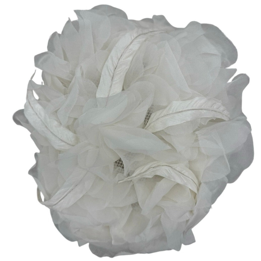 Vintage 50s White Chiffon Floral Brim Hat Union Label Formal